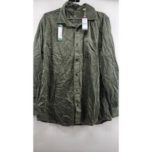 Grayers Men's L Green Saratoga Featherweight Corduroy Shirt NWT 100% Cotton